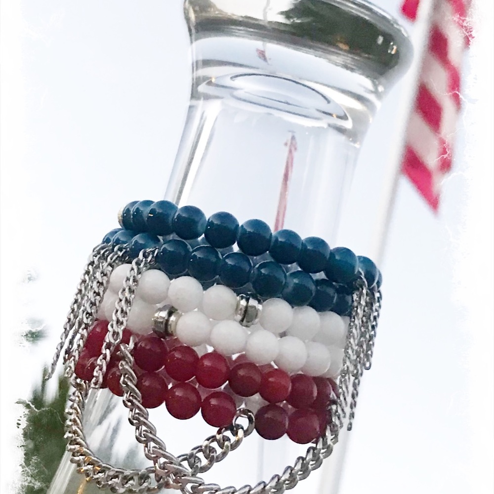 🇺🇸Fourth Of July Beaded Bracelet Set🇺🇸
